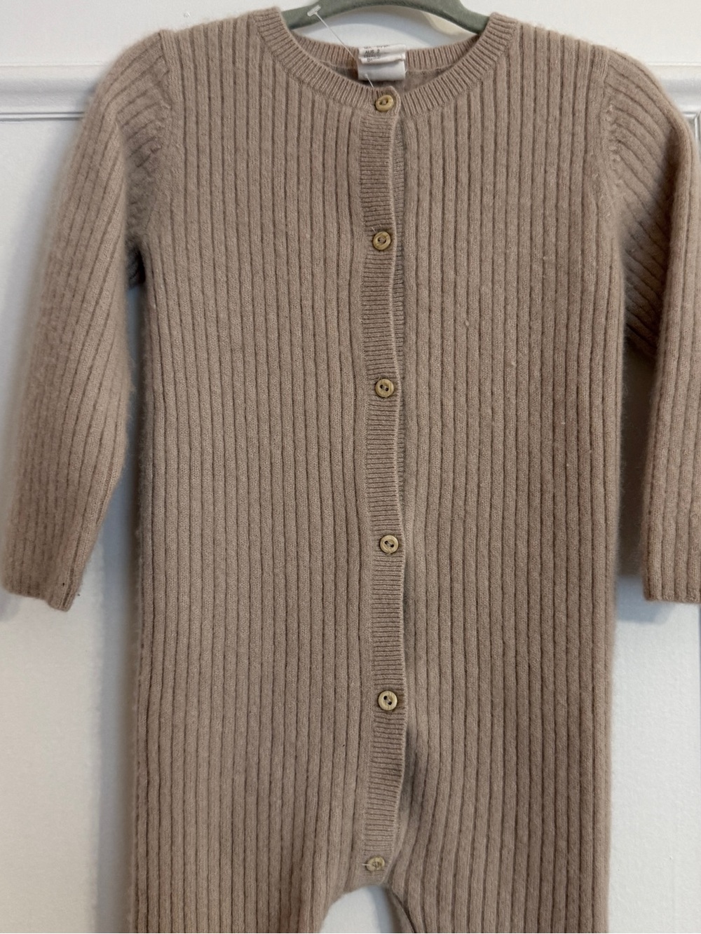 Cashmere Ribbed Button-Front One-Piece - 2T - Picture 2 of 5